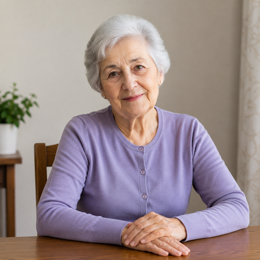 Kind Elderly Woman at Home